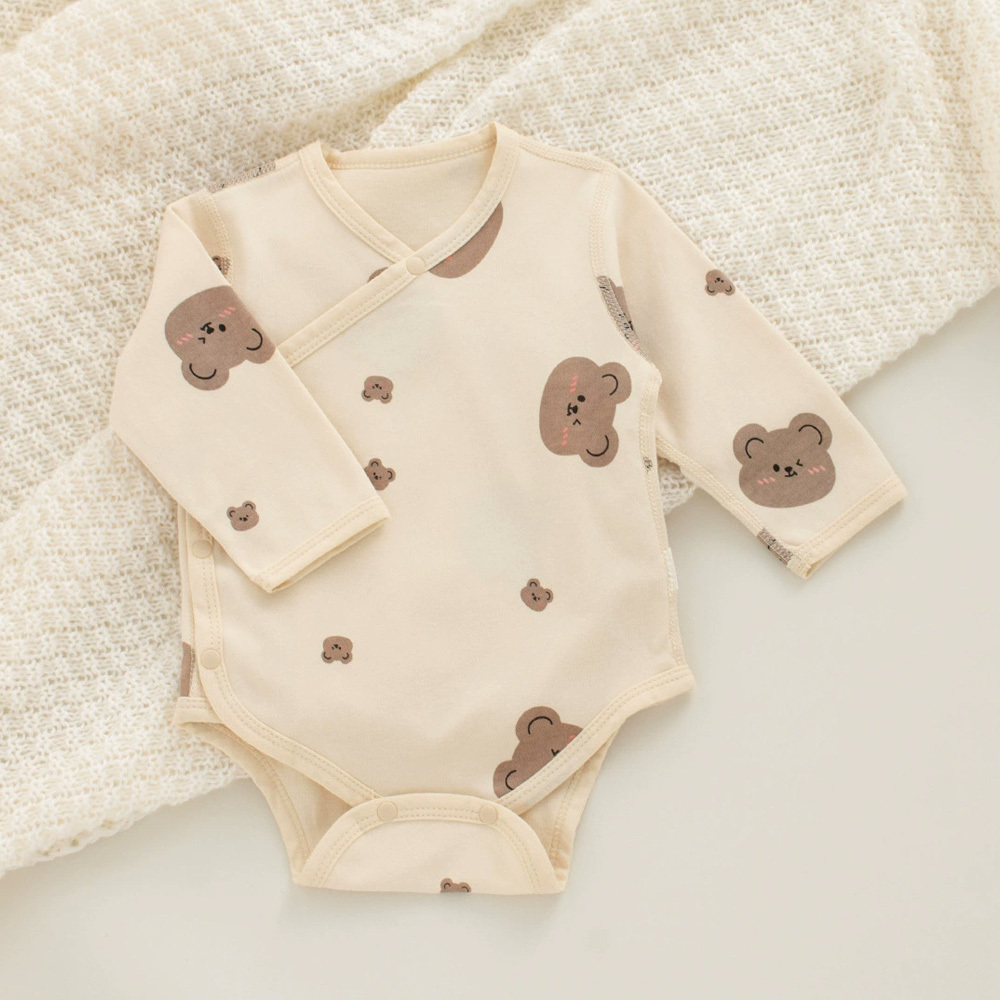 Bear 100% cotton long sleeve one piece set