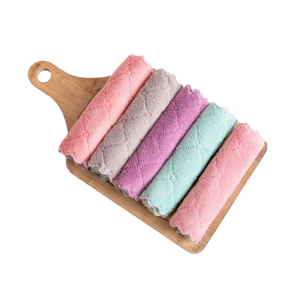 Microfiber Kitchen Cleaning Towel Strong Water Absorbent Square Coral Fleece Manufacturer's Sublimation Blank Window Glasses