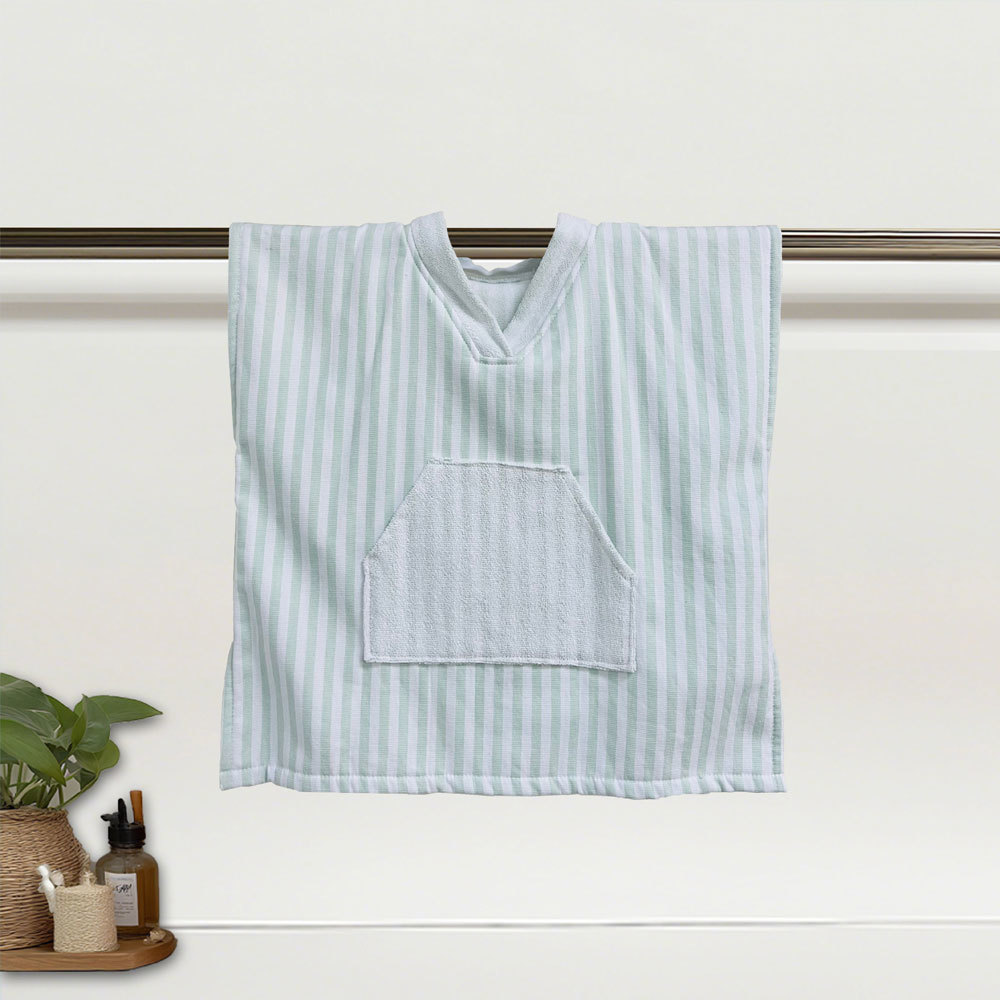 High Quality Striped Jacquard Yard-dye Weave Beach Swimming Baby Poncho Towel Kids