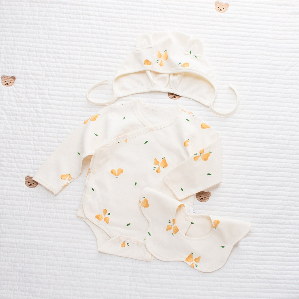 Pears 100% cotton long sleeve one piece set