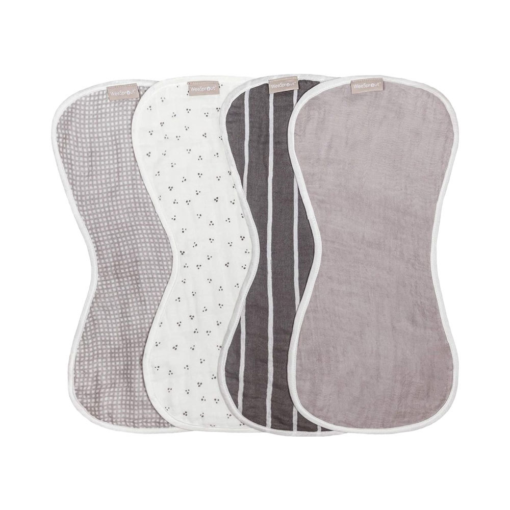 Waterproof Organic Cotton Pacifier Infants Comfortable Soft Baby Burp Cloth Button Closure Custom Logo Boys Girls OEM Toddlers