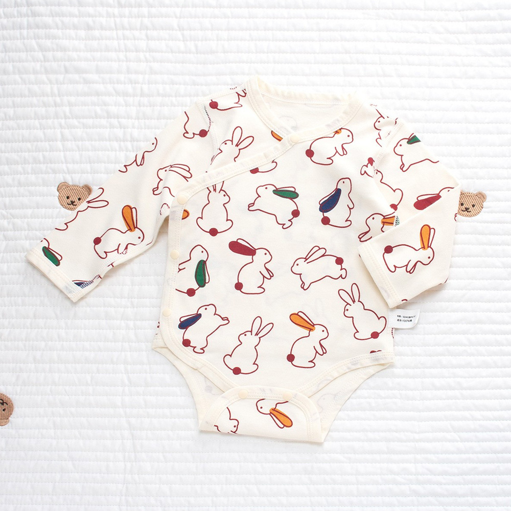 Cute 100% cotton Bunny long sleeve one piece