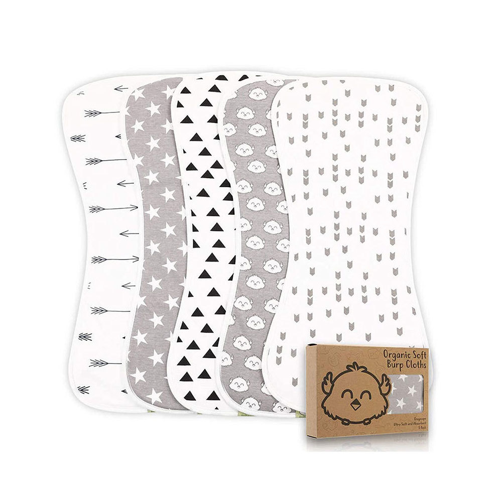 Factory Wholesaler Organic Cotton Baby Burp Cloths