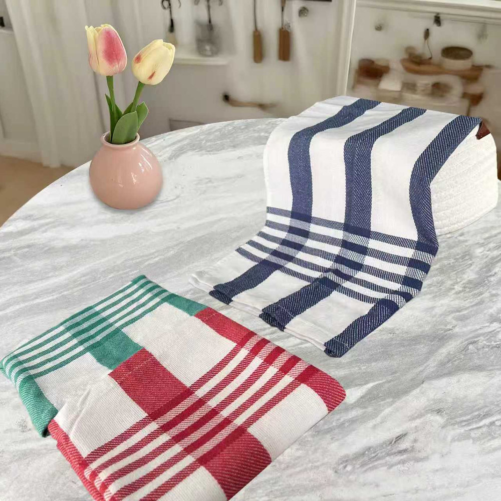 100% Cotton Kitchen Dish Towels – Soft, Durable, and Quick-Dry Woven Hand Towels for Everyday Use, Custom Printed or Plain, Individually Packed in Opp Bags
