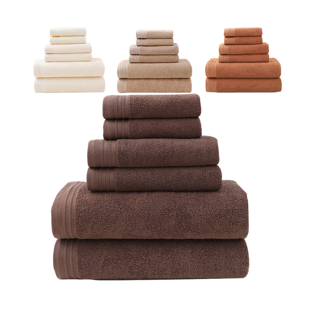 Super Soft Organic Cotton Bath Towel Sets New Arrival Orange Khaki Quick-Dry for Home Use Solid Color