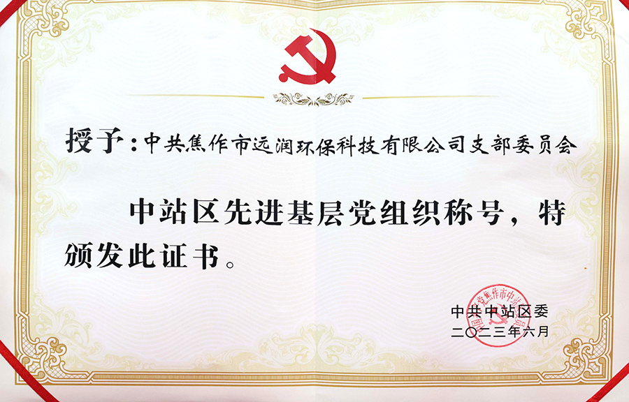 中站区先进基层党组织称号