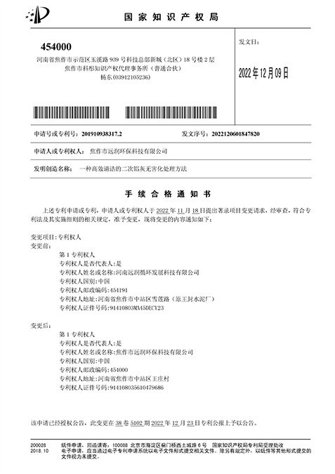 一种高效清洁的二次铝灰无害化处理方法 201910938317.2