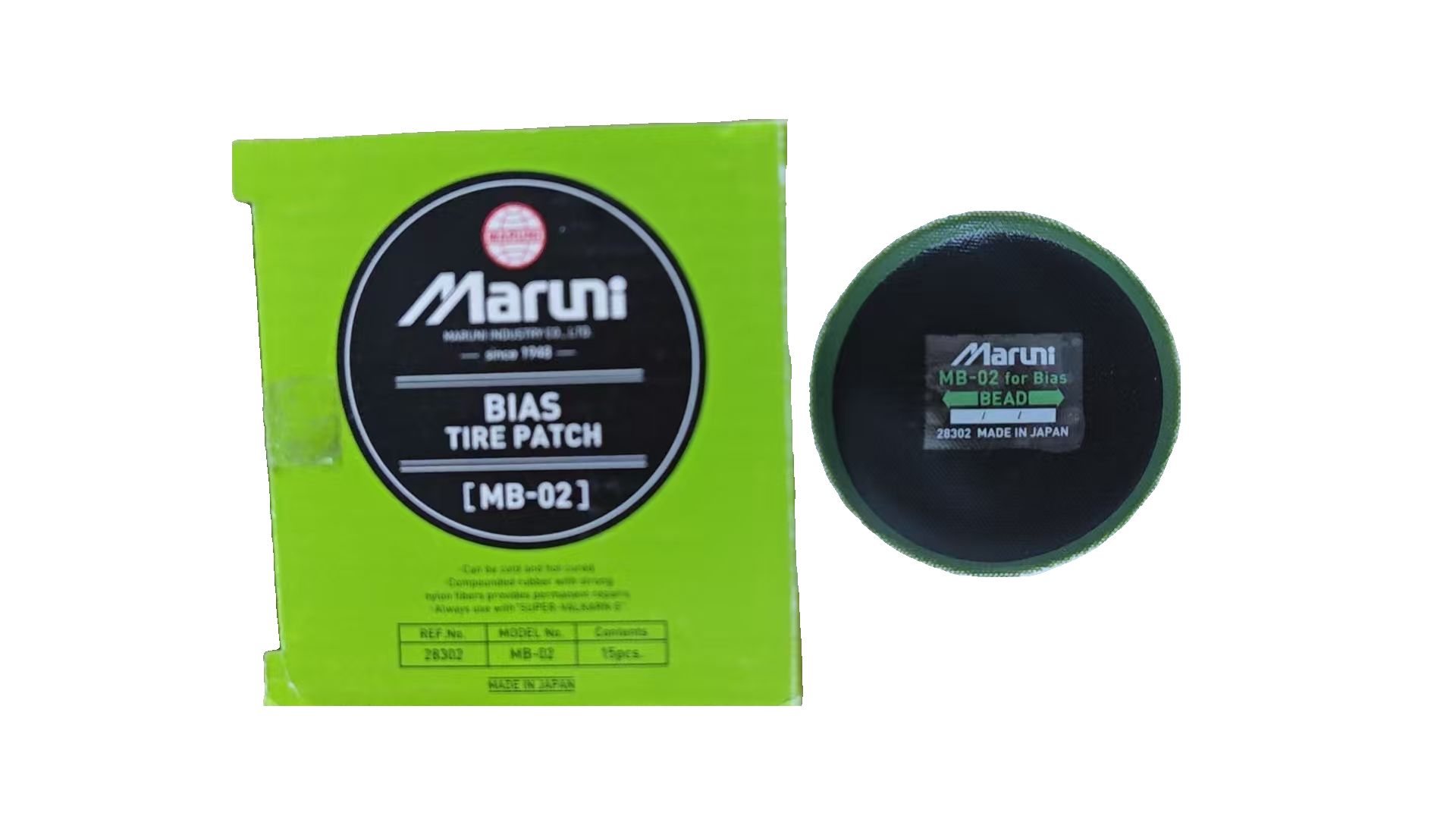 Maruni Bias Tire Repair Patches MB-02, 15 Pieces per Box