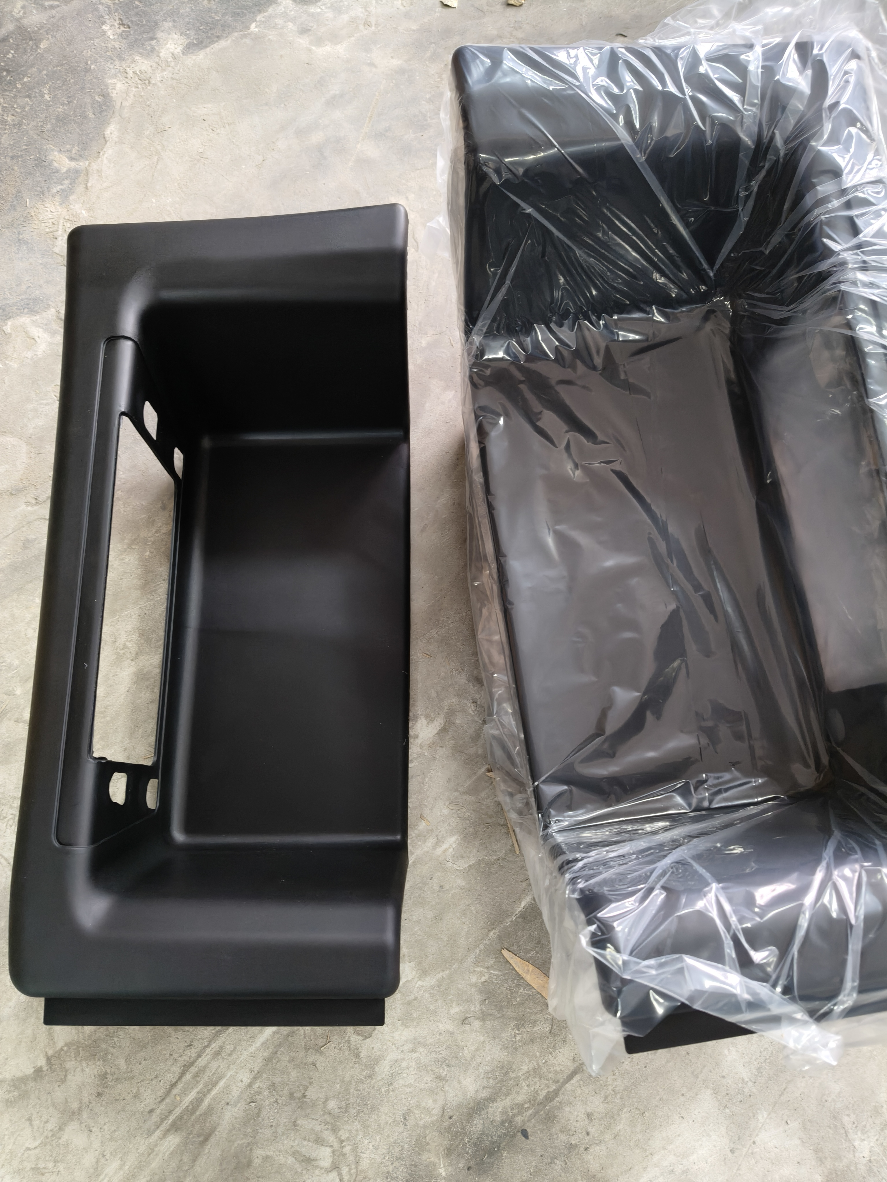 Car door sill, lower right, leather texture, black