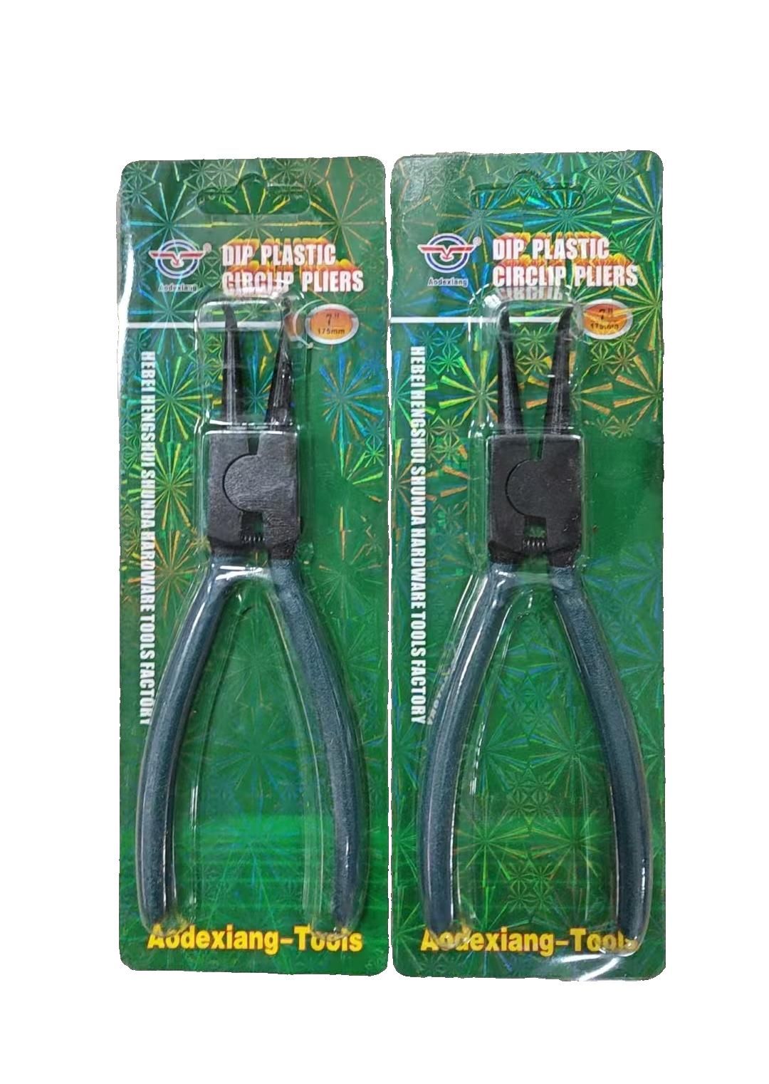 External Curved Groove Retaining Ring Pliers, 7 Inches / 175mm