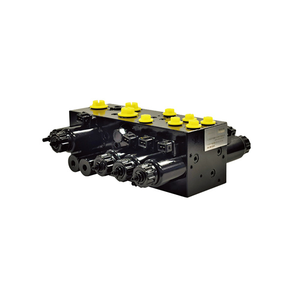 Electric forklift multi-way valve integrated priority valve