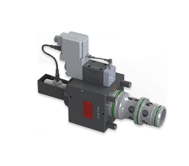 Three-way servo proportional cartridge valve