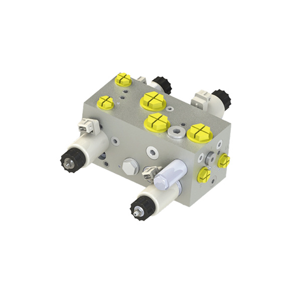 Electric forklift multi-way valve integrated priority valve