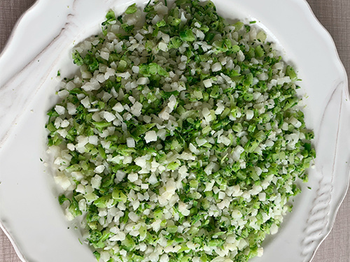 Organic Frozen Riced Cauliflower and Broccoli florets