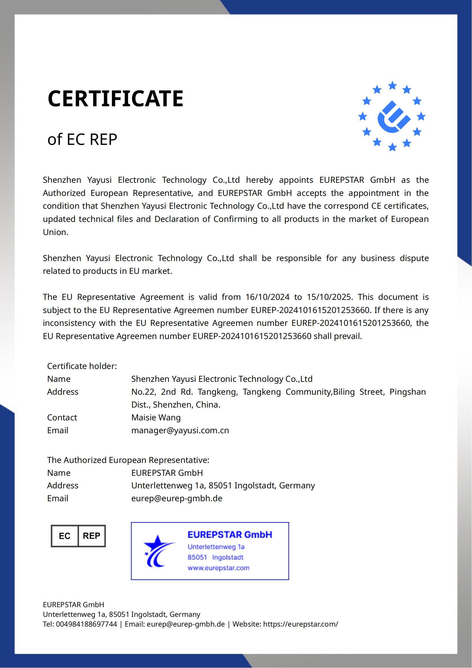 Certificate -GPSR Odai