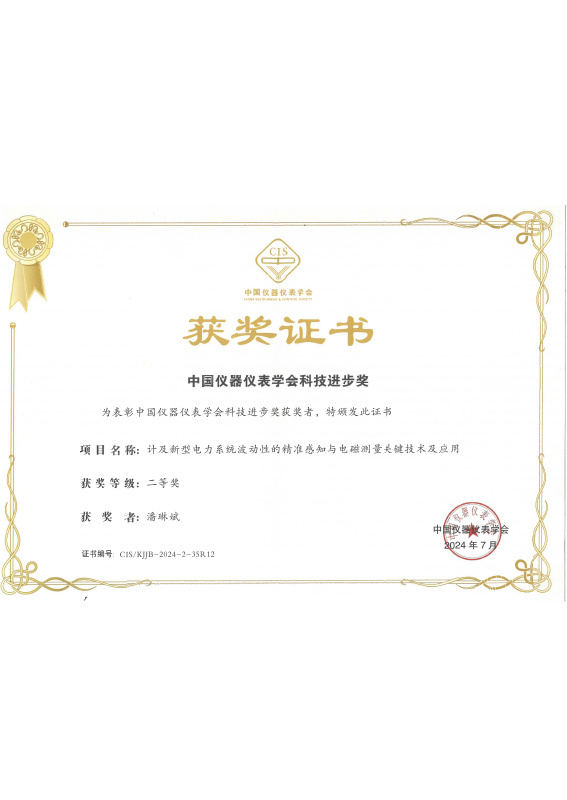 中國(guó)儀器儀表學(xué)會(huì)科技進(jìn)步獎(jiǎng)-潘琳斌 中國(guó)儀器儀表學(xué)會(huì)科技進(jìn)步獎(jiǎng)-潘琳斌