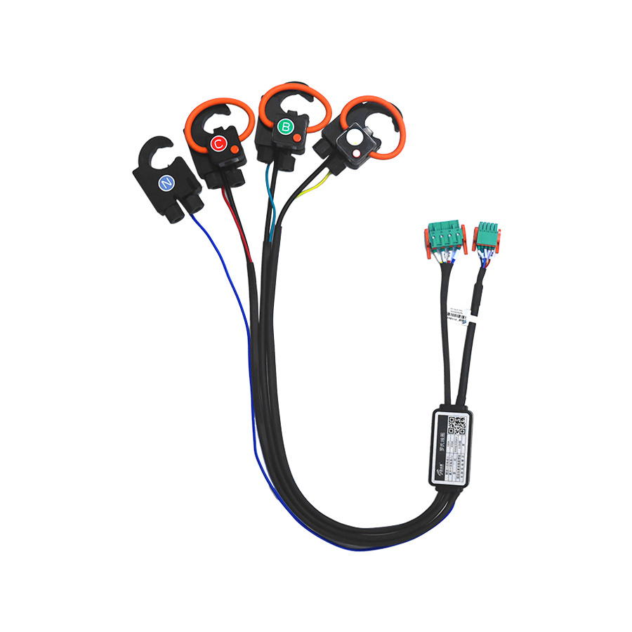 Three-phase four-wire integrator with puncture-type current-sensing Rogowski coil