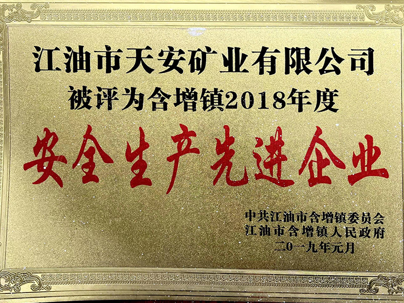 天安矿业 —— 安全生产先进企业