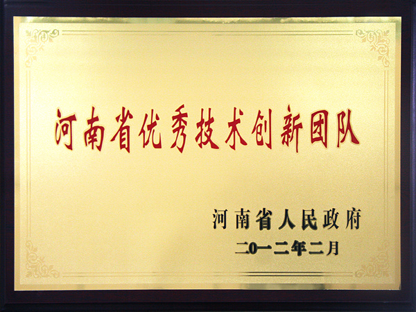 Excellent Technology Innovation Team in Henan Province Excellent Technology Innovation Team in Henan Province