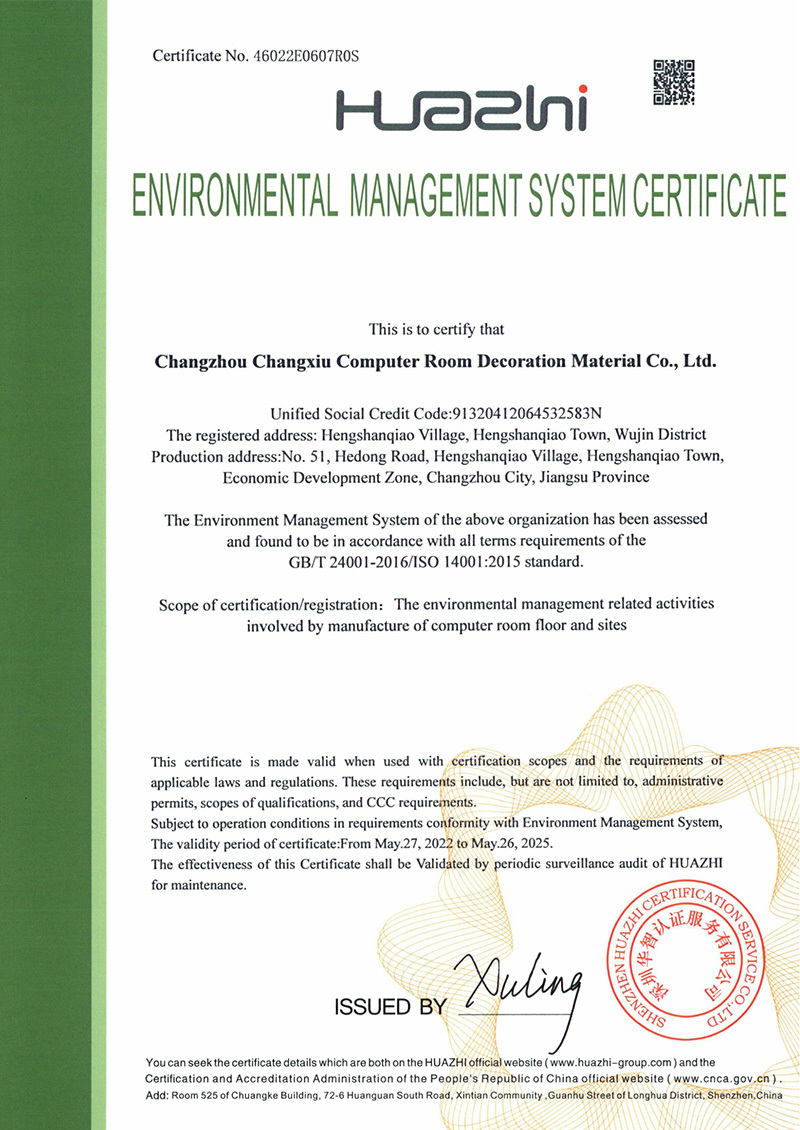 Environmental Management System Certificate Environmental Management System Certificate