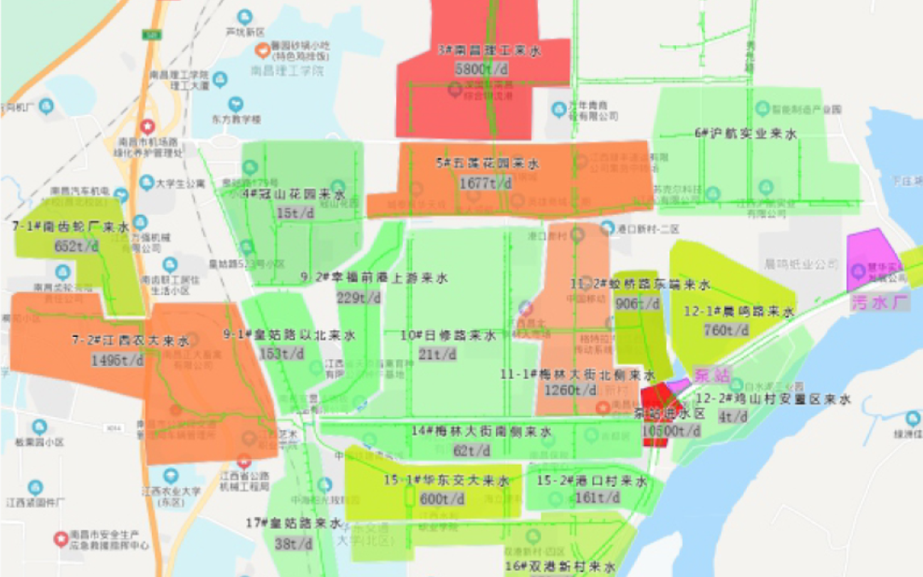南昌白水湖管网监测