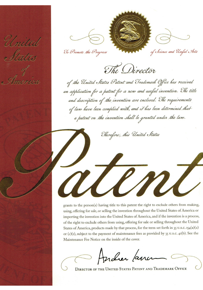 US10619111 patent certificate US10619111 patent certificate