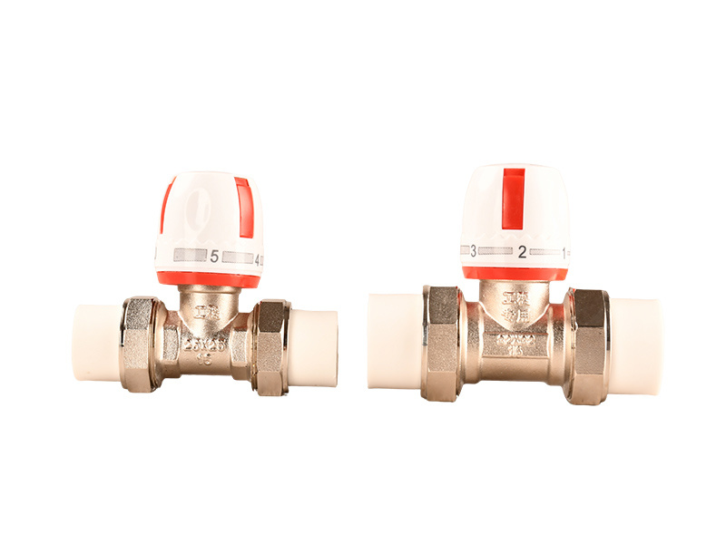 Brass PPR double head straight temperature control valve