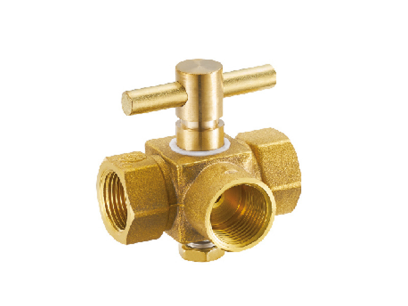 Lined three-way ball valve
