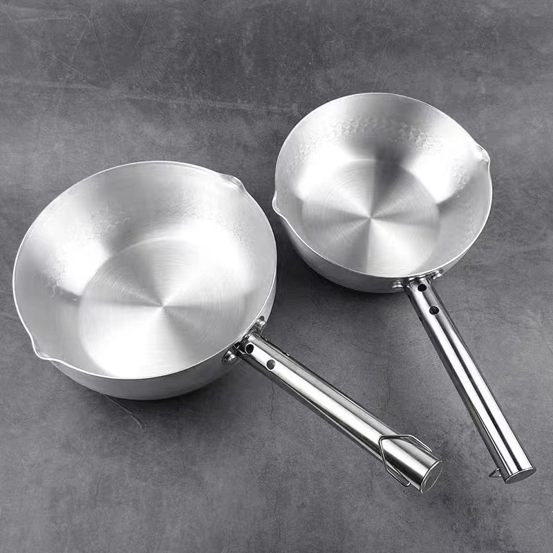 Aluminum pan with steel handle snow pan