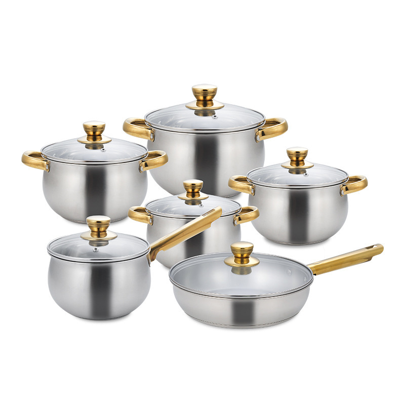 CYCS23412 12 Piece gold handle set