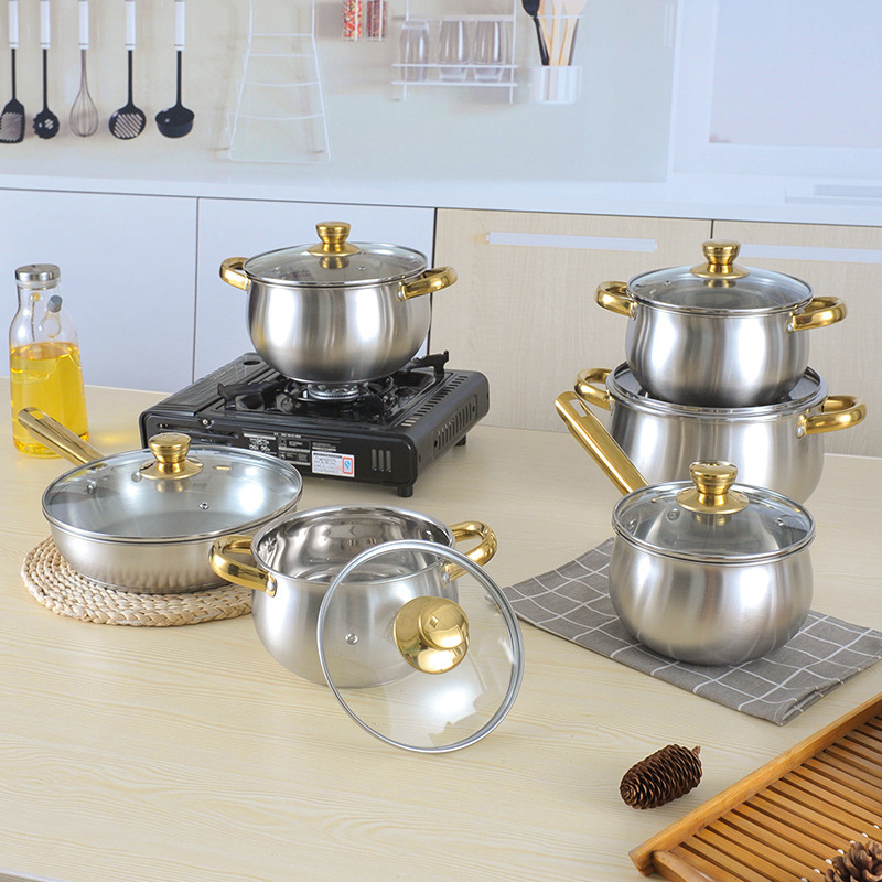 CYCS23412 12 Piece gold handle set