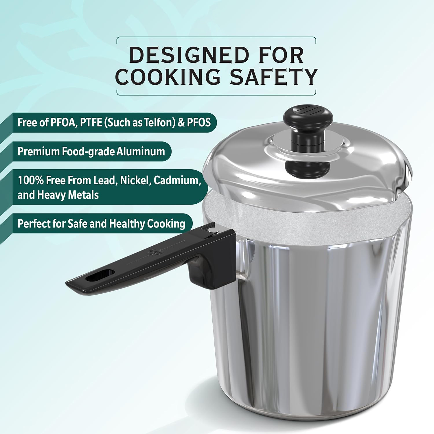 Cast Aluminum Sauce Pan with Lid 4 Quart - Multipurpose Lightweight Saucepan with 2 Side Pour Spouts & Stay-Cool Handle - Small Cooking Pot for Sauces, Pasta, Soup - Oven Safe