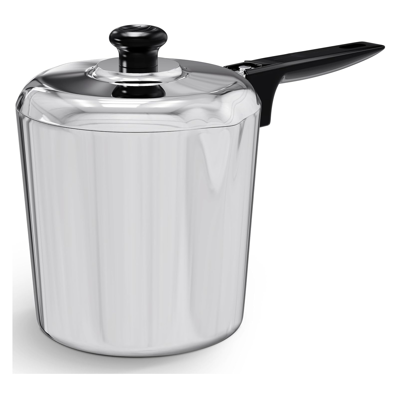 Cast Aluminum Sauce Pan with Lid 4 Quart - Multipurpose Lightweight Saucepan with 2 Side Pour Spouts & Stay-Cool Handle - Small Cooking Pot for Sauces, Pasta, Soup - Oven Safe