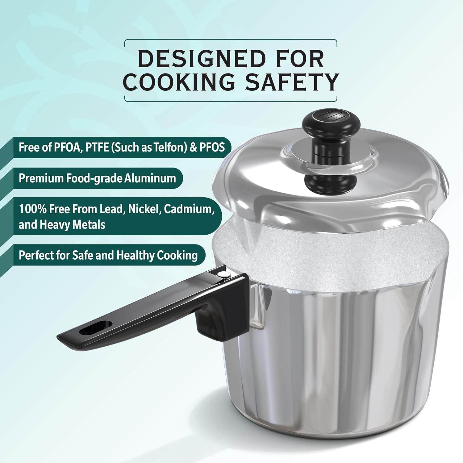 Cast Aluminum Sauce Pan with Lid 3 Quart - Multipurpose Lightweight Saucepan with 2 Side Pour Spouts & Stay-Cool Handle - Small Cooking Pot for Sauces, Pasta, Soup - Oven Safe