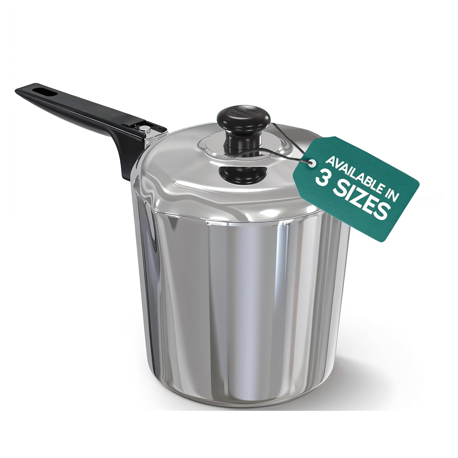 Cast Aluminum Sauce Pan with Lid 4 Quart - Multipurpose Lightweight Saucepan with 2 Side Pour Spouts & Stay-Cool Handle - Small Cooking Pot for Sauces, Pasta, Soup - Oven Safe
