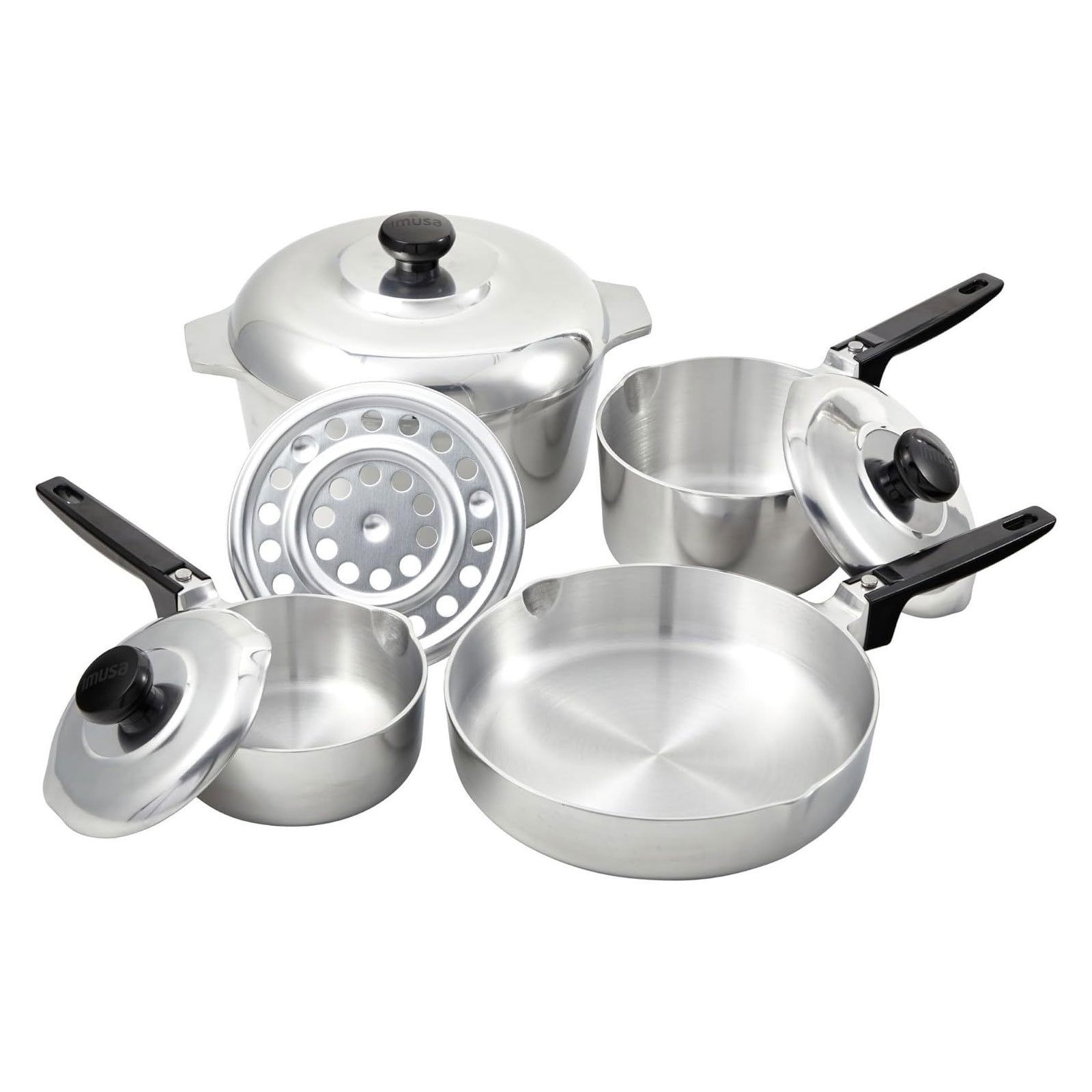 Heavy Duty 8-Piece Cast Aluminum Cajun Cookware Set, Silver