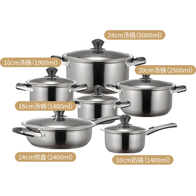 CYCS23413 Wide edge pot set of 12 pieces