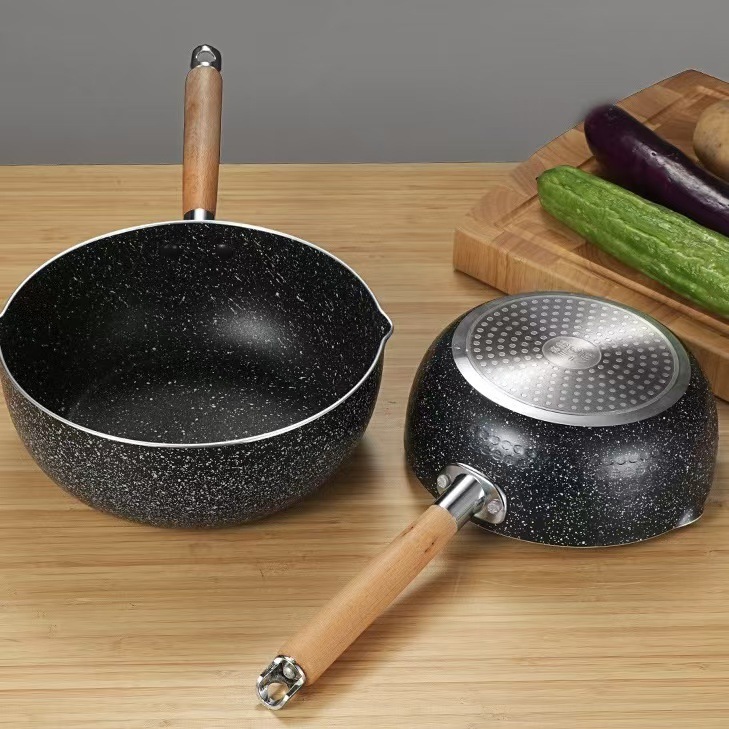 Double-bottomed wheat rice stone snow pan