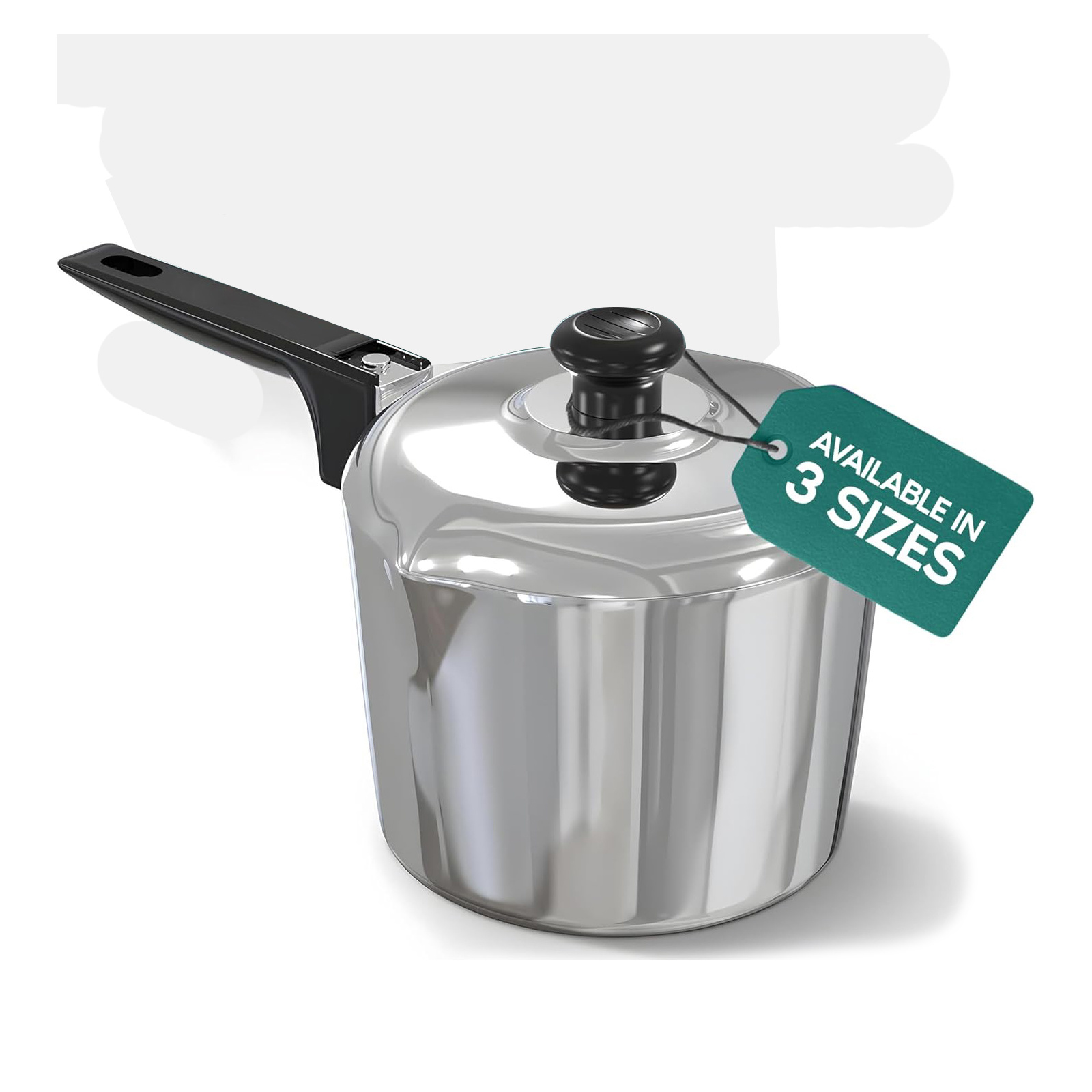 Cast Aluminum Sauce Pan with Lid 3 Quart - Multipurpose Lightweight Saucepan with 2 Side Pour Spouts & Stay-Cool Handle - Small Cooking Pot for Sauces, Pasta, Soup - Oven Safe
