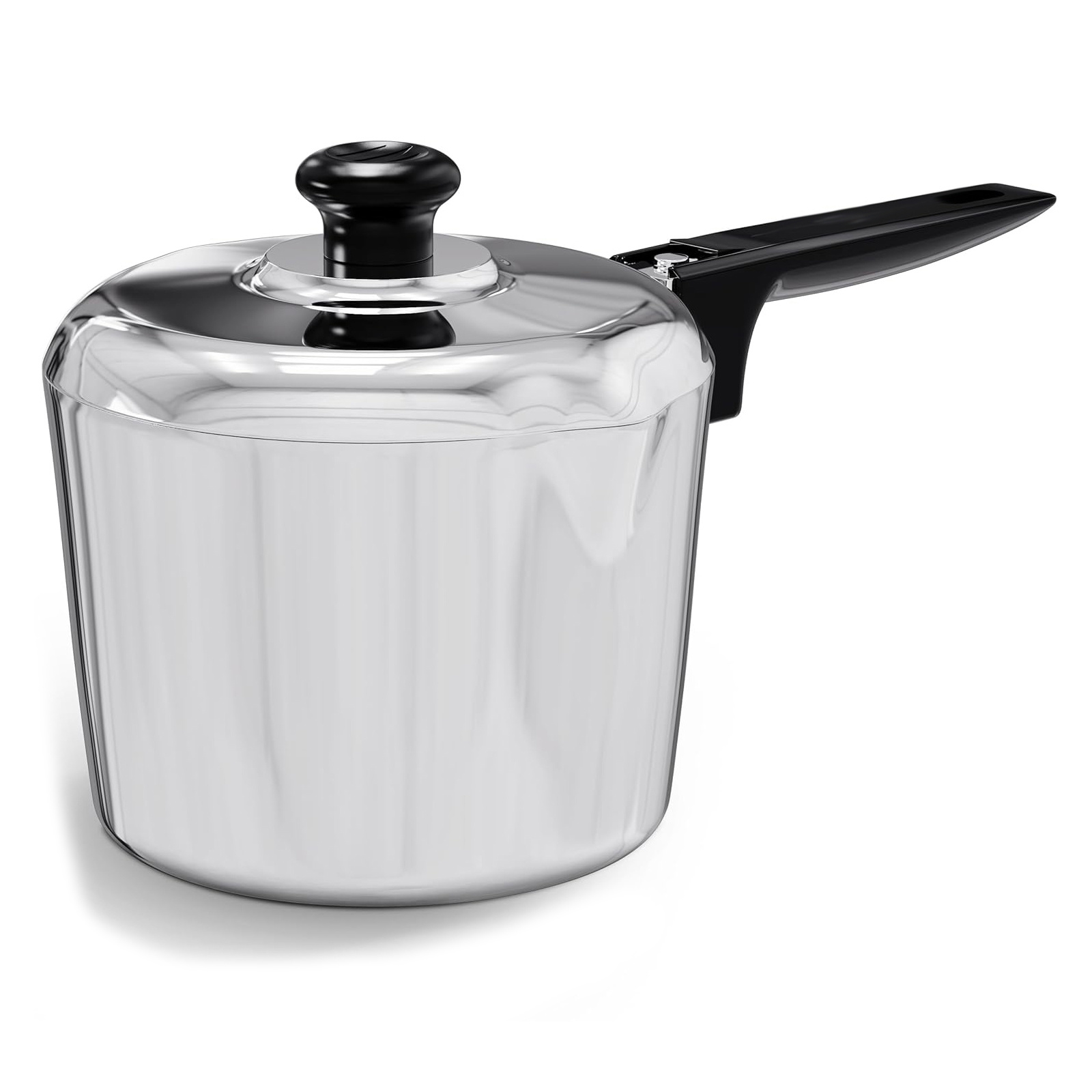 Cast Aluminum Sauce Pan with Lid 3 Quart - Multipurpose Lightweight Saucepan with 2 Side Pour Spouts & Stay-Cool Handle - Small Cooking Pot for Sauces, Pasta, Soup - Oven Safe