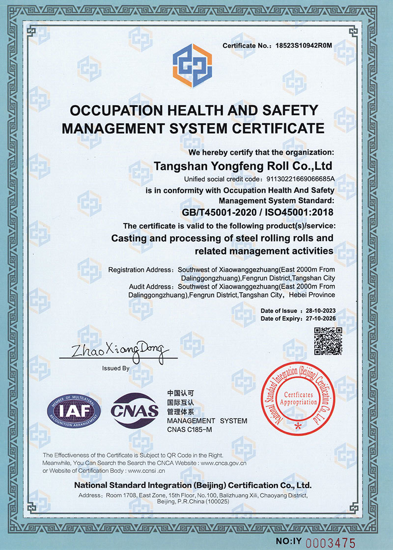 Occupational Health and Safety Management System Certificate Occupational Health and Safety Management System Certificate