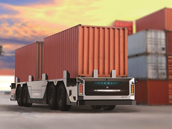 Unmanned container transport vehicle