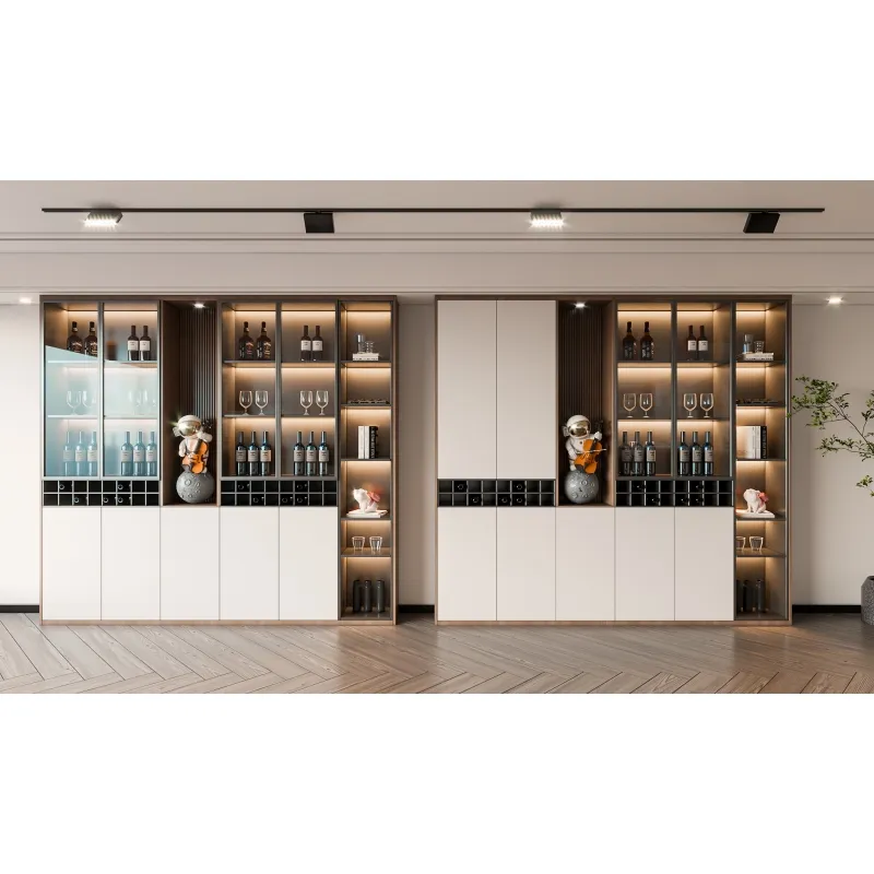 Luxury Home Wooden Wine Cabinet Bar With Glass Display Bar Antique Modern Wine Cabinet Bar Living Room Furniture