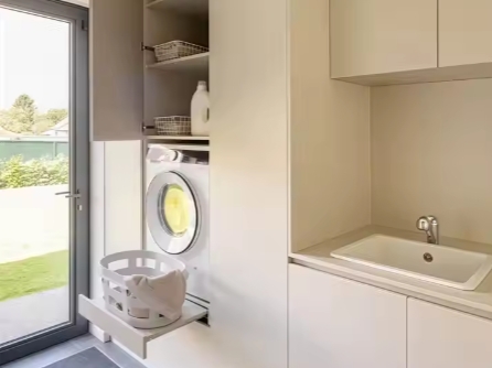 High Quality Minimalist Laundry Cabinets Freestanding Laundry Room Organizer Cabinets Sink Cabinet With Washing Machine