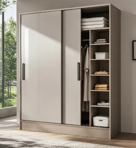 Customize Color Size Mdf Plywood Solid Wood Sliding Wardrobe  for Bedroom Hotel Villa