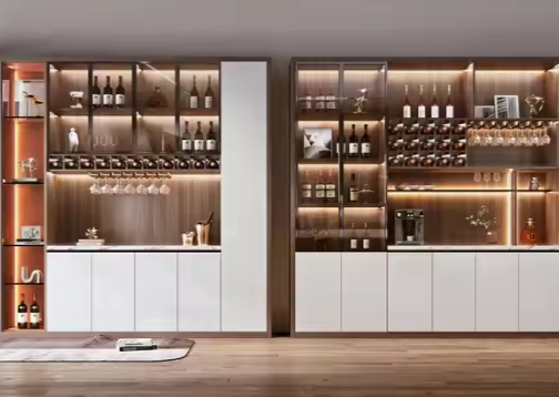 Luxury Dining Sideboard Wood Panel Wine Cabinet For Living Room Home Furniture