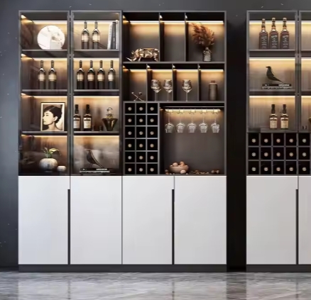 Luxury Dining Sideboard Wood Panel Wine Cabinet For Living Room Home Furniture