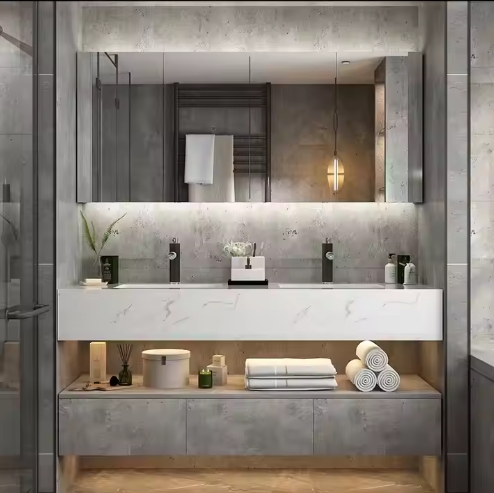 Bathroom Cabinet With Mirror Lights Modern Style Bathroom Vanities