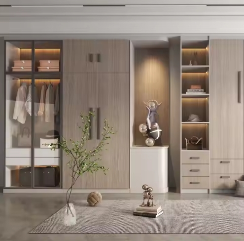 China Design Customized Wardrobe Clothes Cupboard Wardrobe Bedroom Furniture Wardrobe with led light