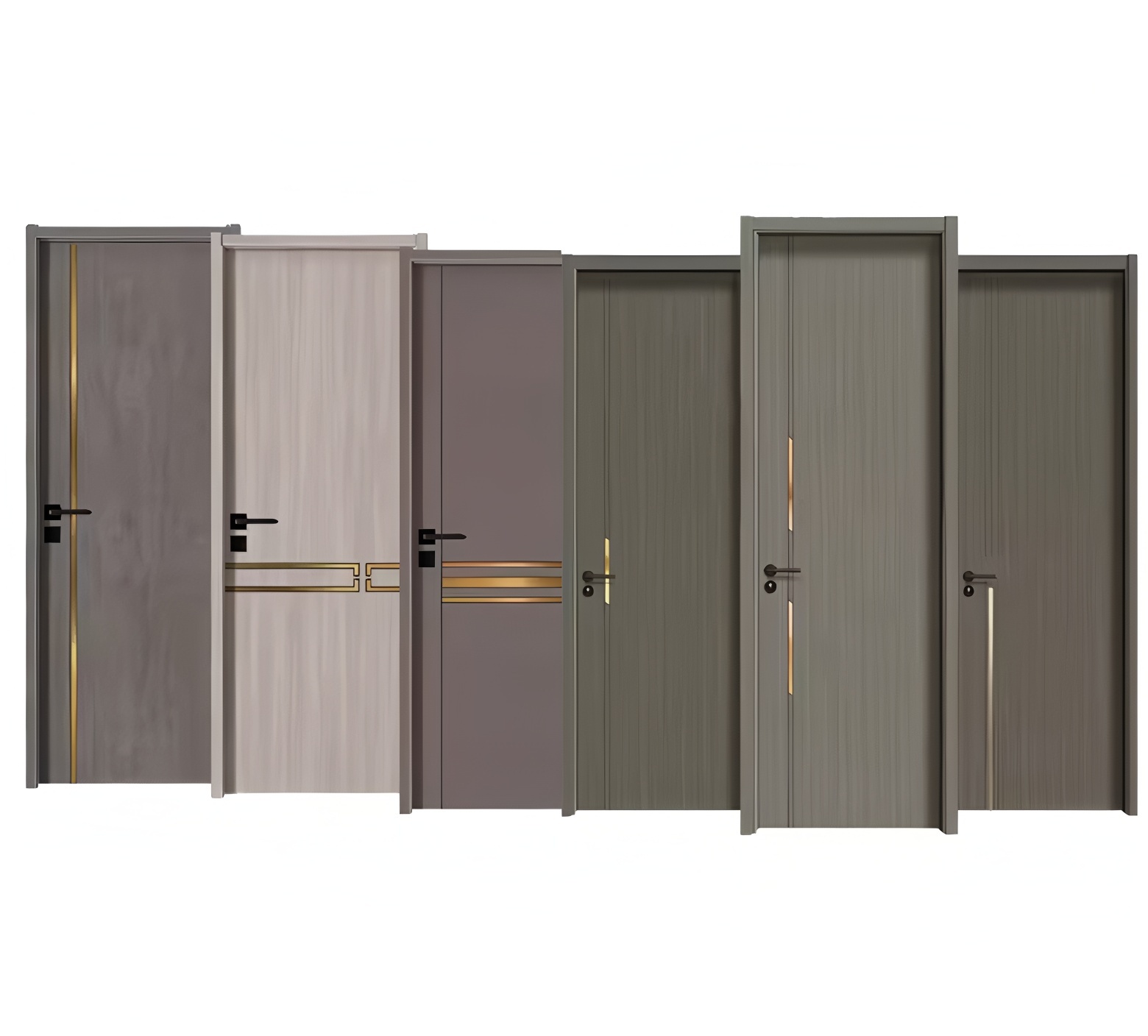 Durable Modern Minimalist Design Interior Wooden Door Carbon Crystal Wooden Door
